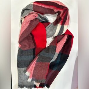 Banana Republic Red and White Plaid Scarf